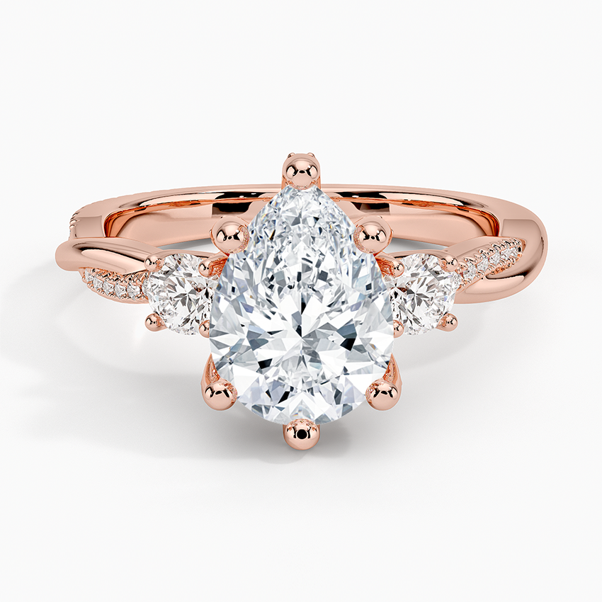 Adorned Petite Twisted Vine Three Stone Diamond Ring