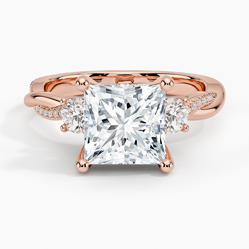 Adorned Petite Twisted Vine Three Stone Diamond Ring