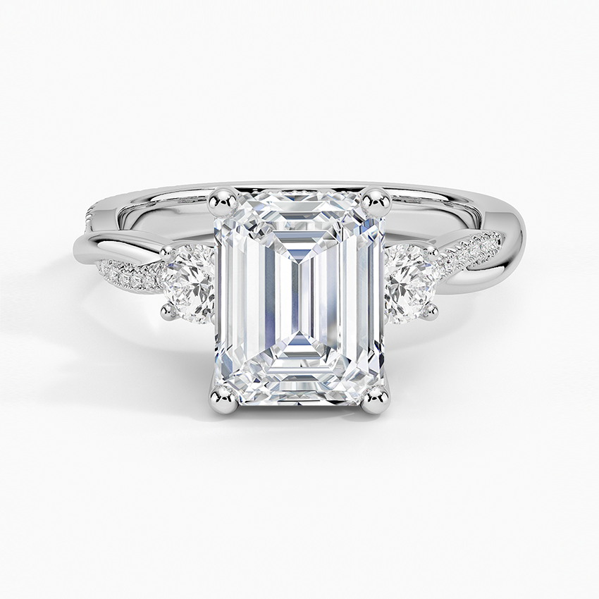 Adorned Petite Twisted Vine Three Stone Diamond Ring