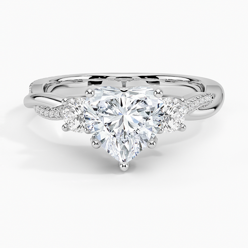 Adorned Petite Twisted Vine Three Stone Diamond Ring