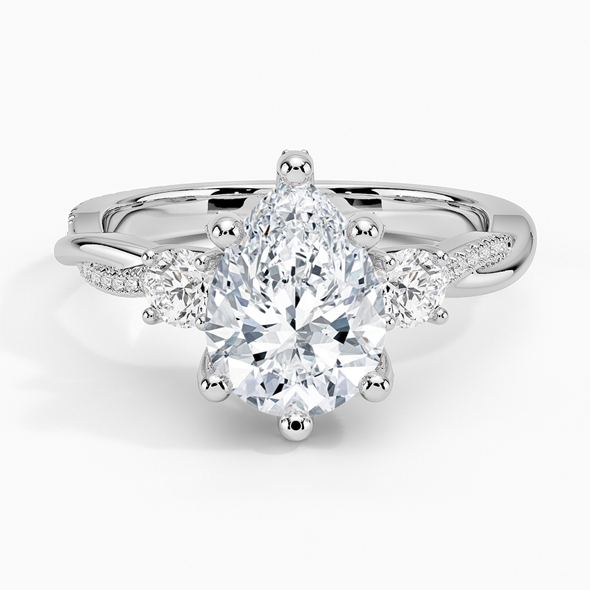 Adorned Petite Twisted Vine Three Stone Diamond Ring