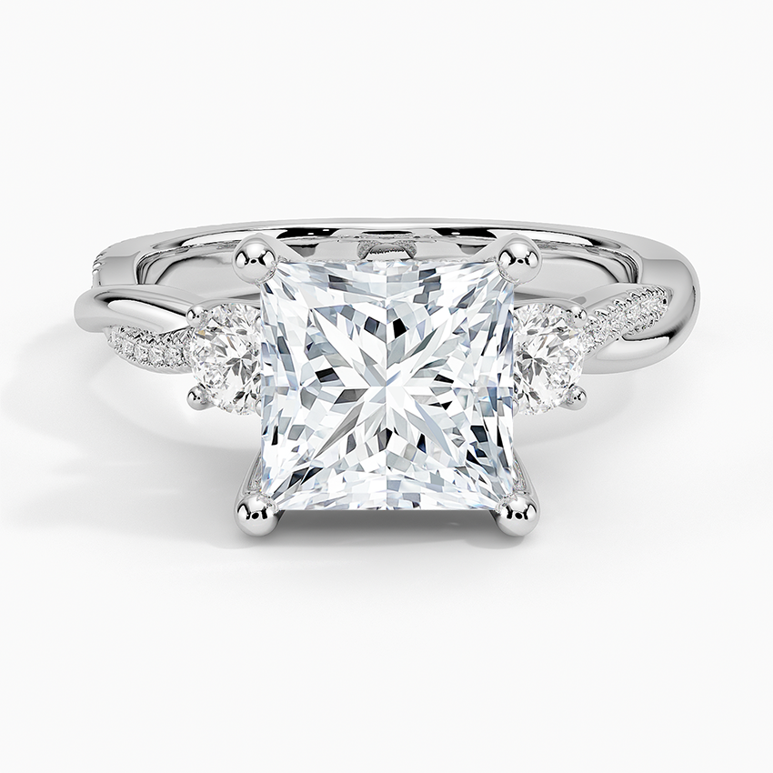 Adorned Petite Twisted Vine Three Stone Diamond Ring