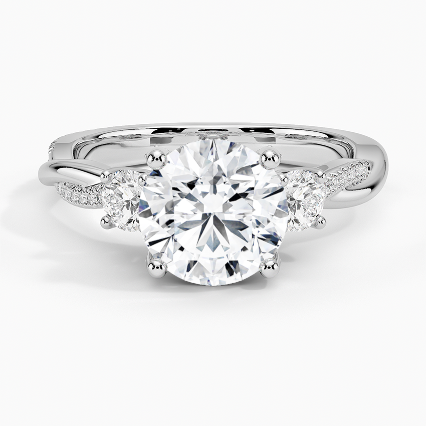 Adorned Petite Twisted Vine Three Stone Diamond Ring