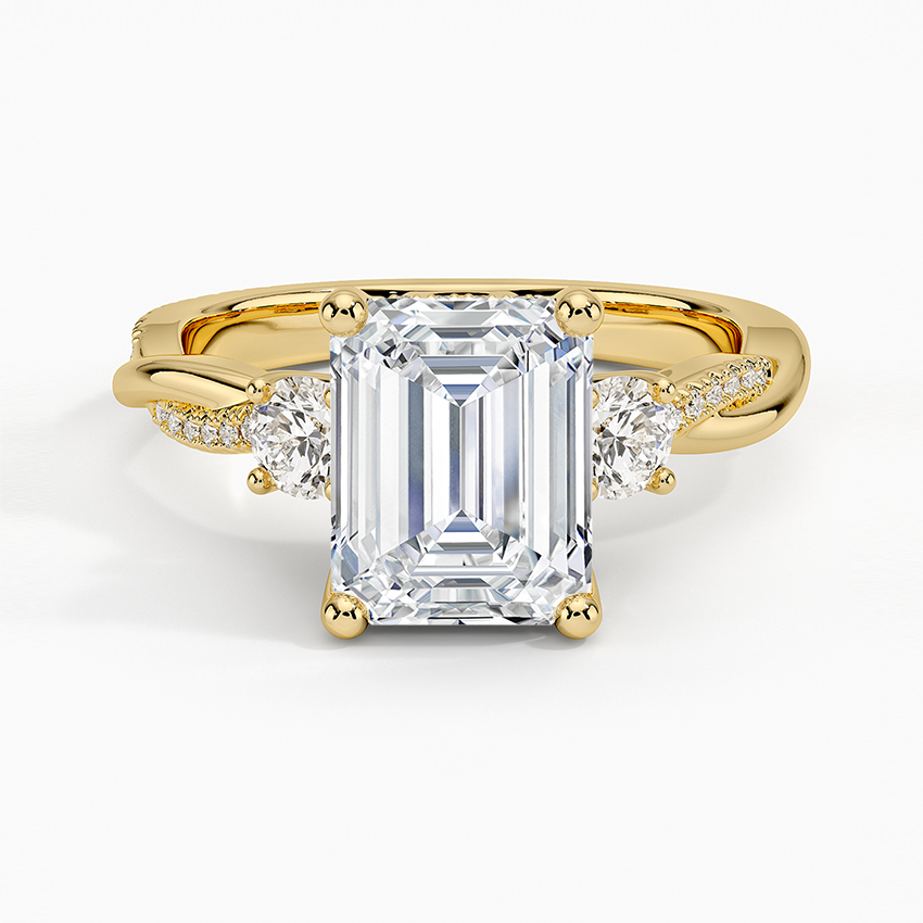 Adorned Petite Twisted Vine Three Stone Diamond Ring