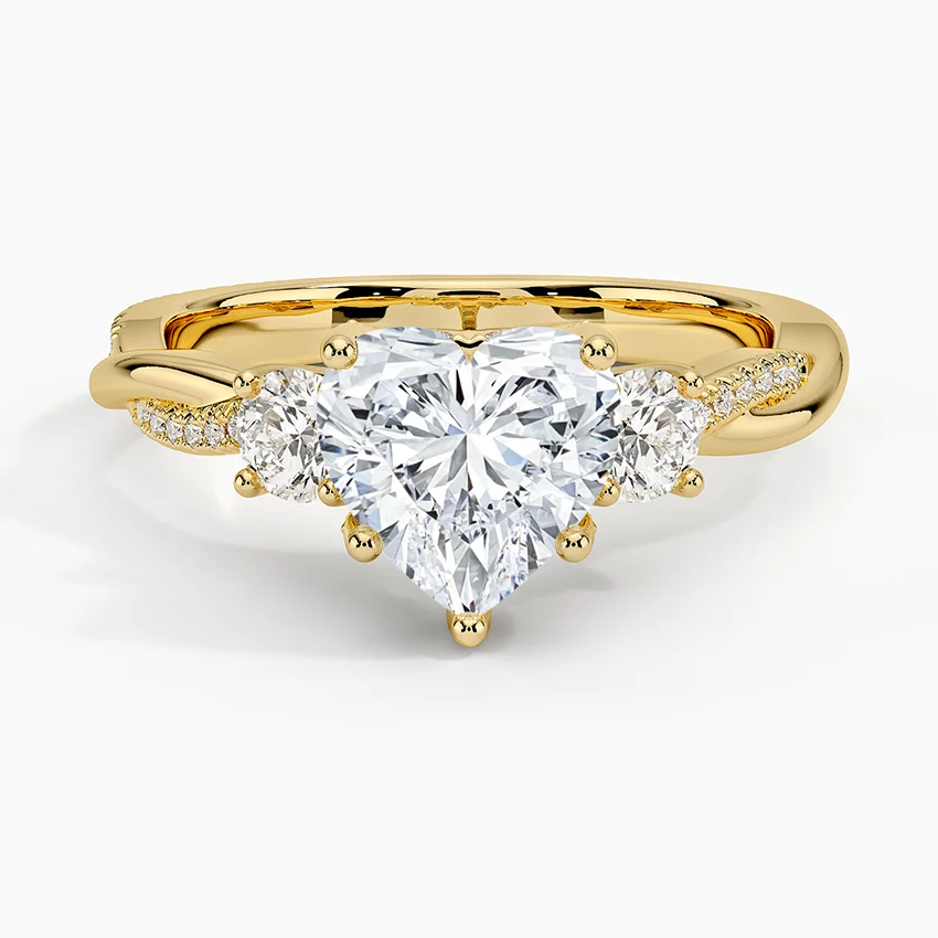Adorned Petite Twisted Vine Three Stone Diamond Ring