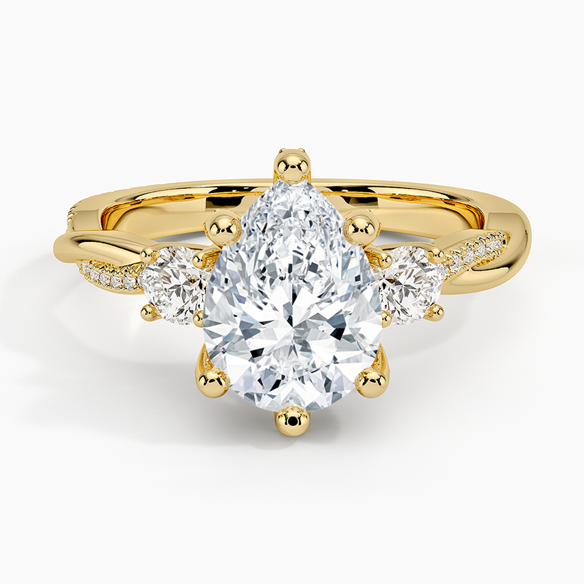 Adorned Petite Twisted Vine Three Stone Diamond Ring