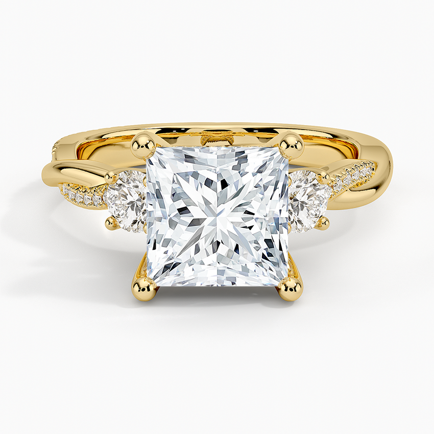 Adorned Petite Twisted Vine Three Stone Diamond Ring