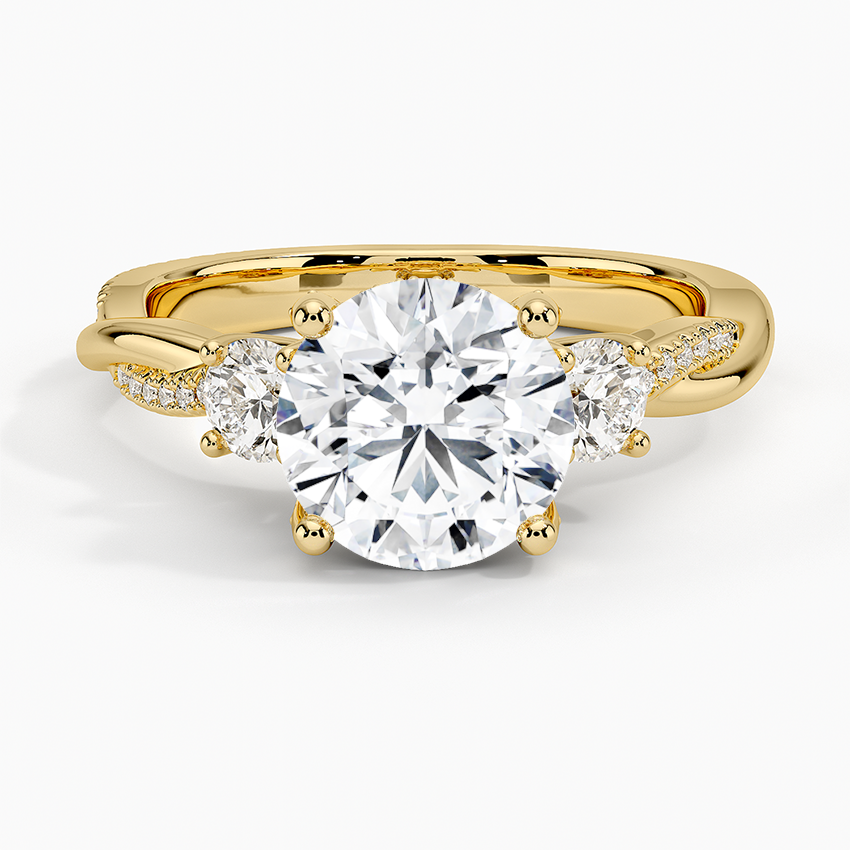 Adorned Petite Twisted Vine Three Stone Diamond Ring