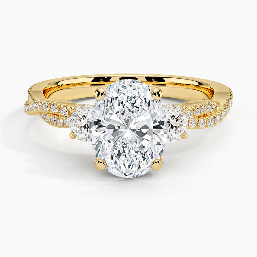 Luxe Three Stone Petite Twisted Vine Diamond Ring