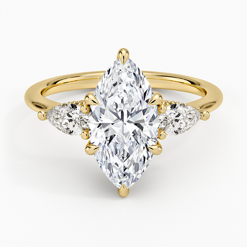 Adorned Opera Three Stone Diamond Ring