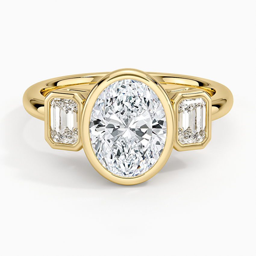Rhiannon Bezel Three Stone Diamond Ring