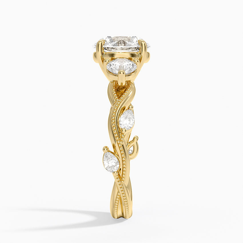 Vintage Secret Garden Three Stone Diamond Ring
