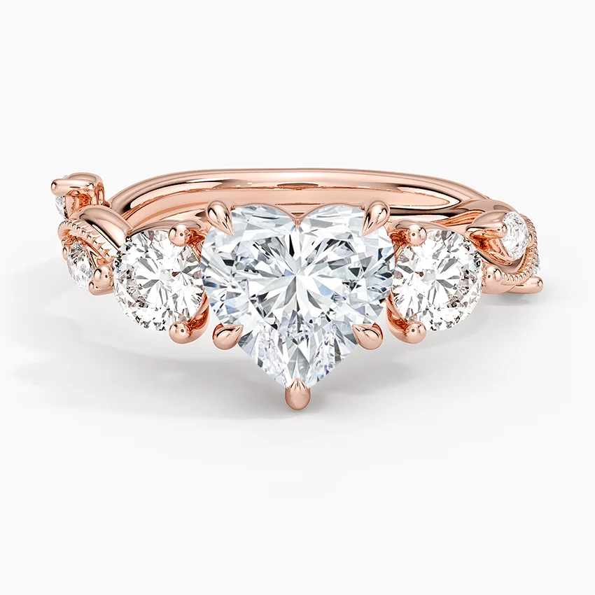 Vintage Secret Garden Three Stone Diamond Ring