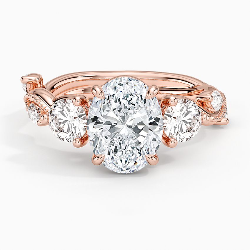 Vintage Secret Garden Three Stone Diamond Ring
