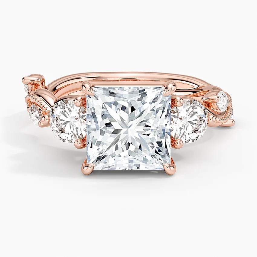Vintage Secret Garden Three Stone Diamond Ring