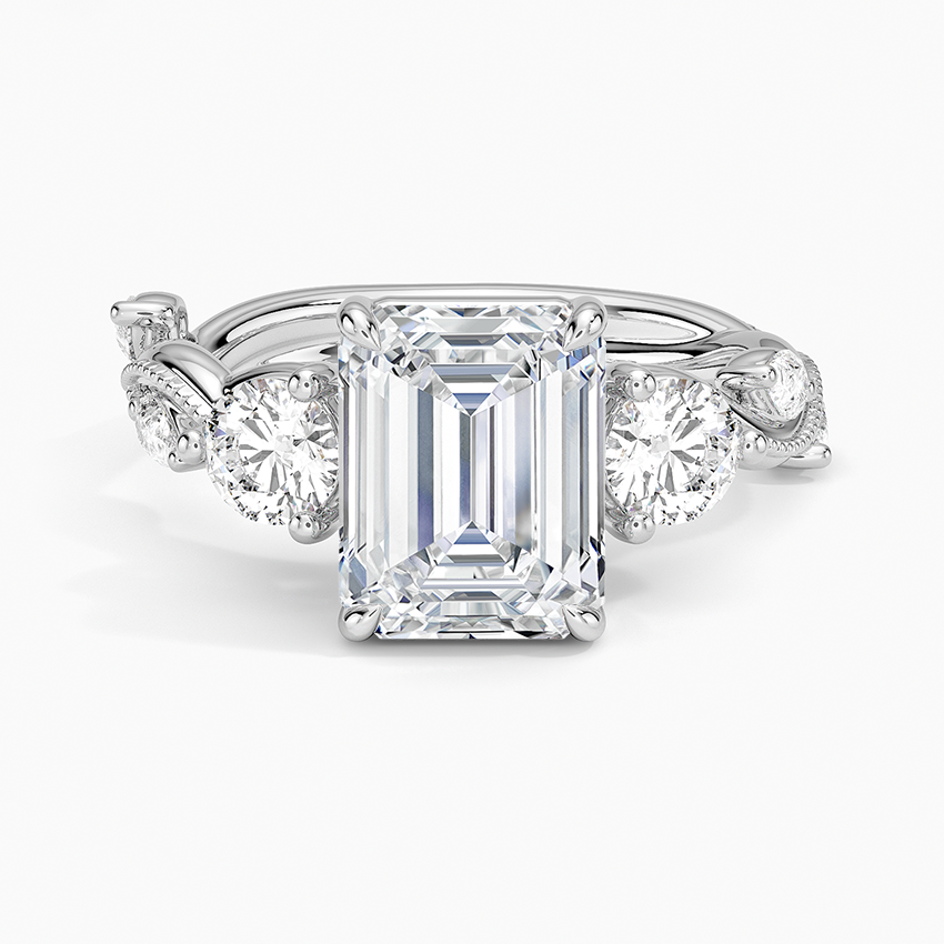 Vintage Secret Garden Three Stone Diamond Ring