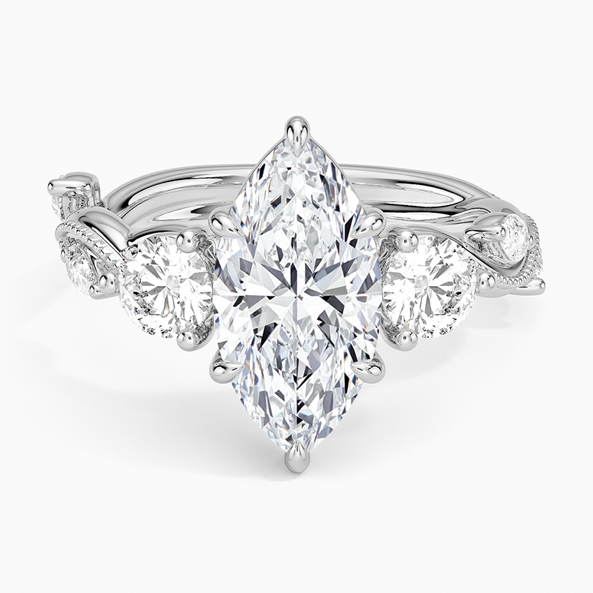 Vintage Secret Garden Three Stone Diamond Ring
