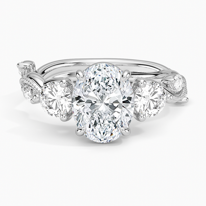 Vintage Secret Garden Three Stone Diamond Ring