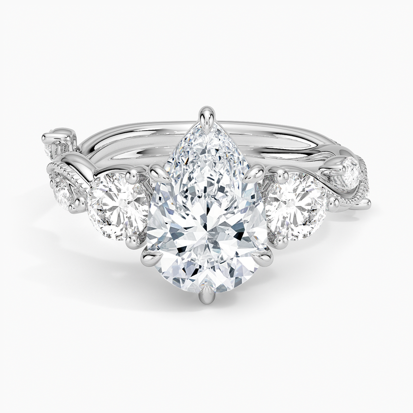 Vintage Secret Garden Three Stone Diamond Ring