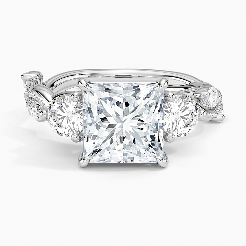 Vintage Secret Garden Three Stone Diamond Ring