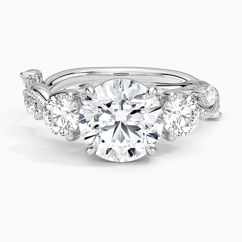 Vintage Secret Garden Three Stone Diamond Ring