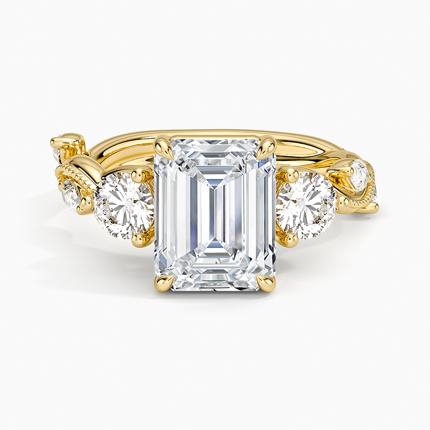 Vintage Secret Garden Three Stone Diamond Ring