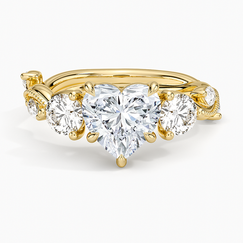 Vintage Secret Garden Three Stone Diamond Ring