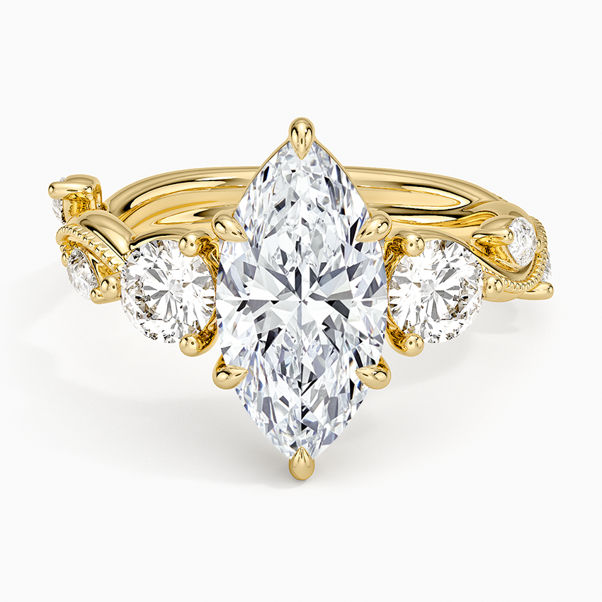 Vintage Secret Garden Three Stone Diamond Ring