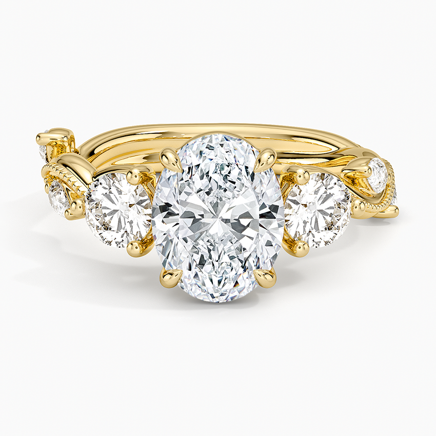 Vintage Secret Garden Three Stone Diamond Ring