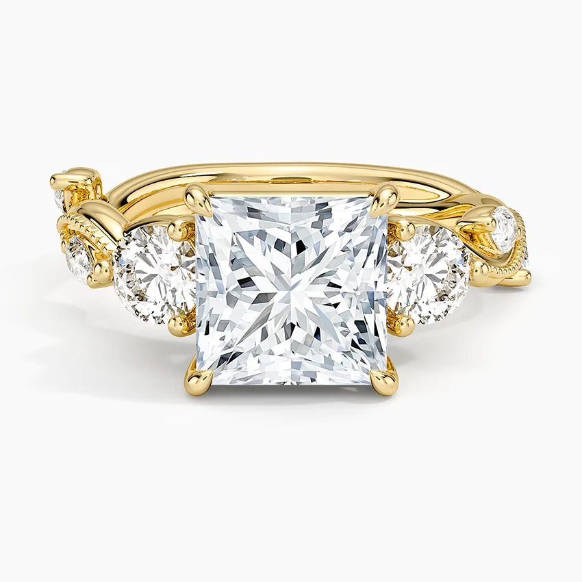 Vintage Secret Garden Three Stone Diamond Ring