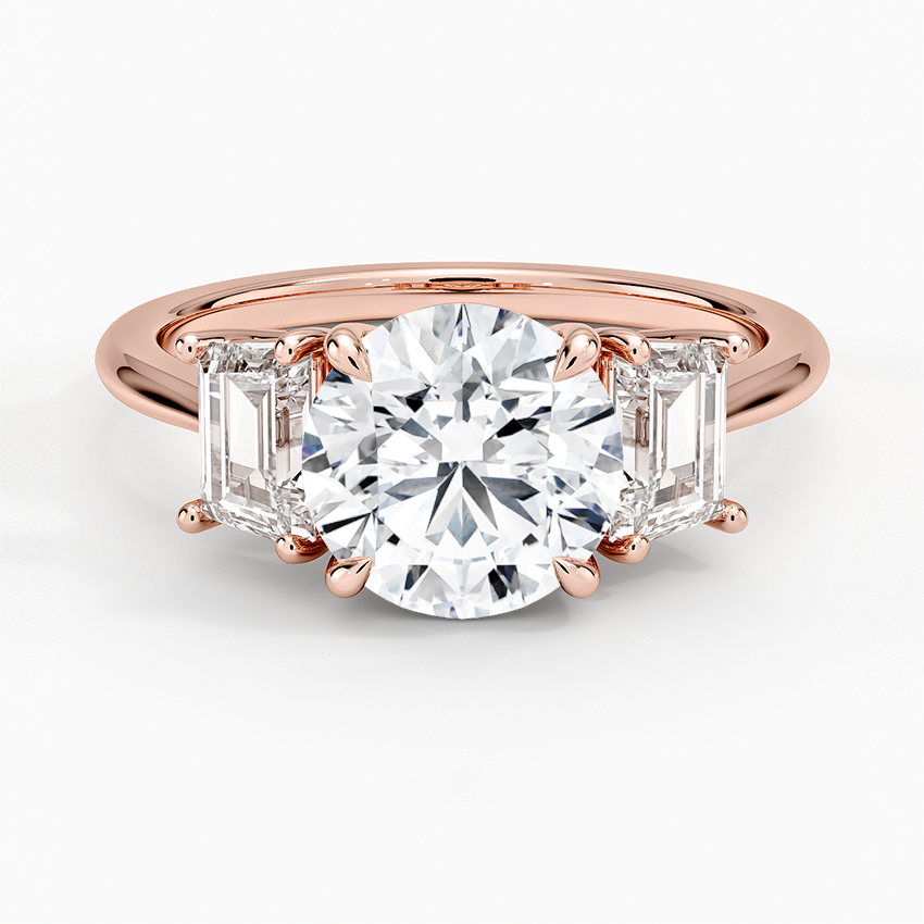Luxe Embrace Three Stone Trapezoid Diamond Ring