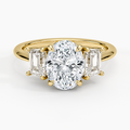 Luxe Embrace Three Stone Trapezoid Diamond Ring