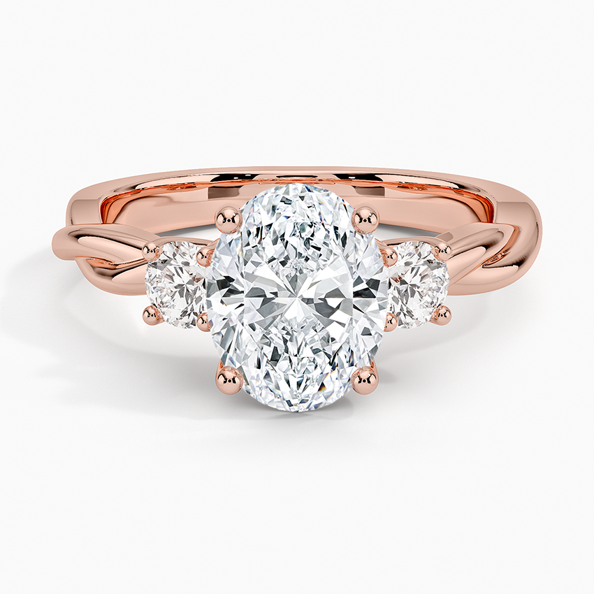 Twisted Vine Three Stone Diamond Ring