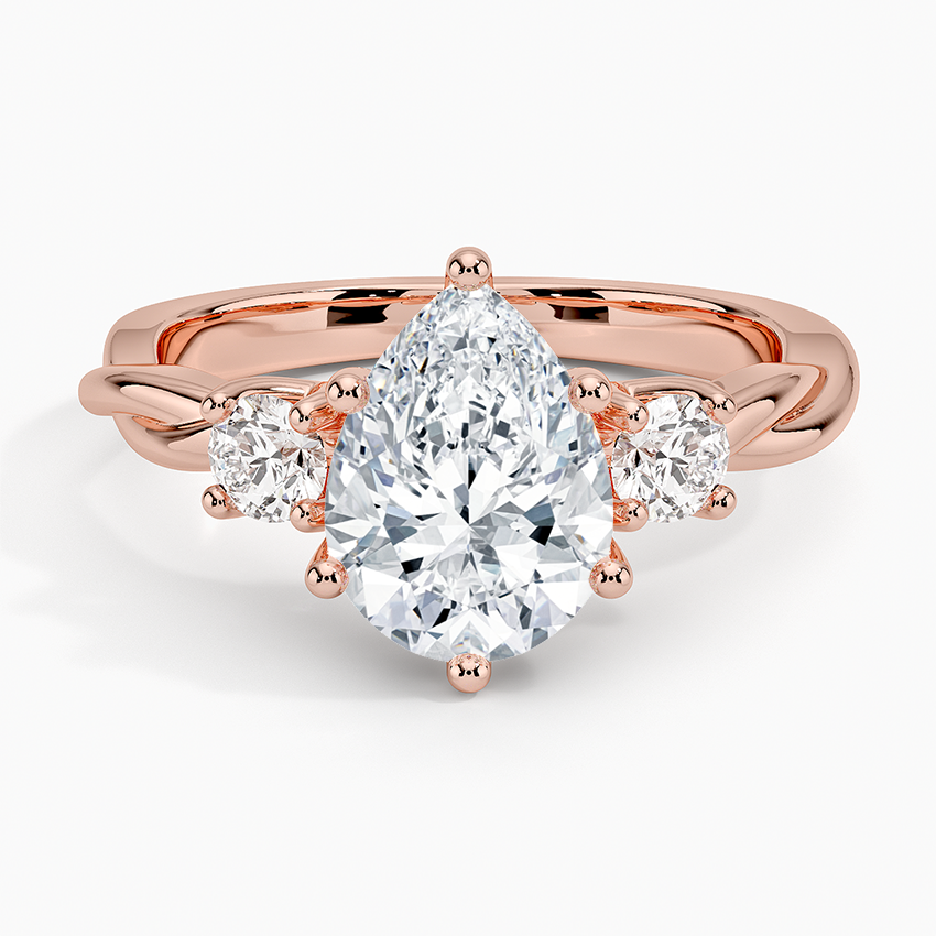 Twisted Vine Three Stone Diamond Ring