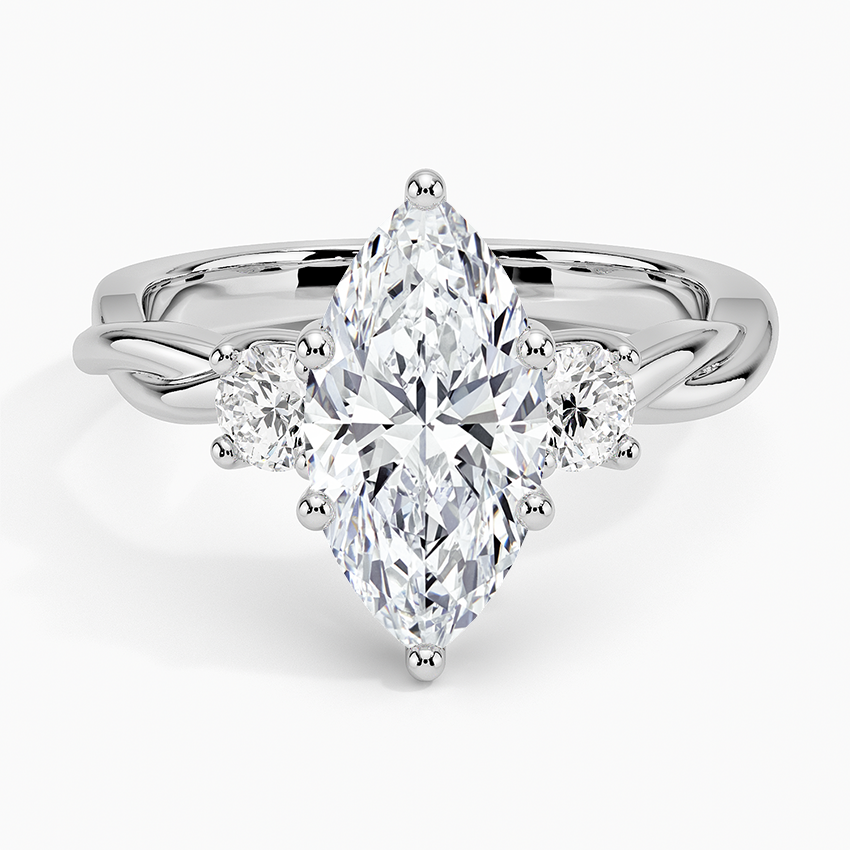 Twisted Vine Three Stone Diamond Ring