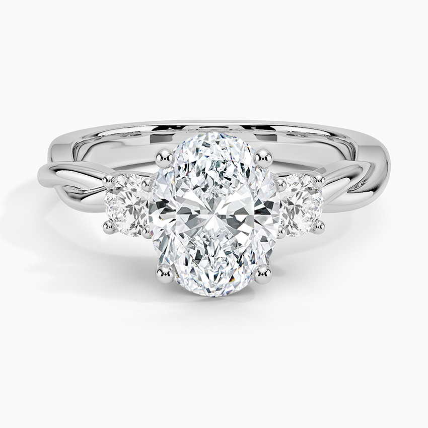 Twisted Vine Three Stone Diamond Ring