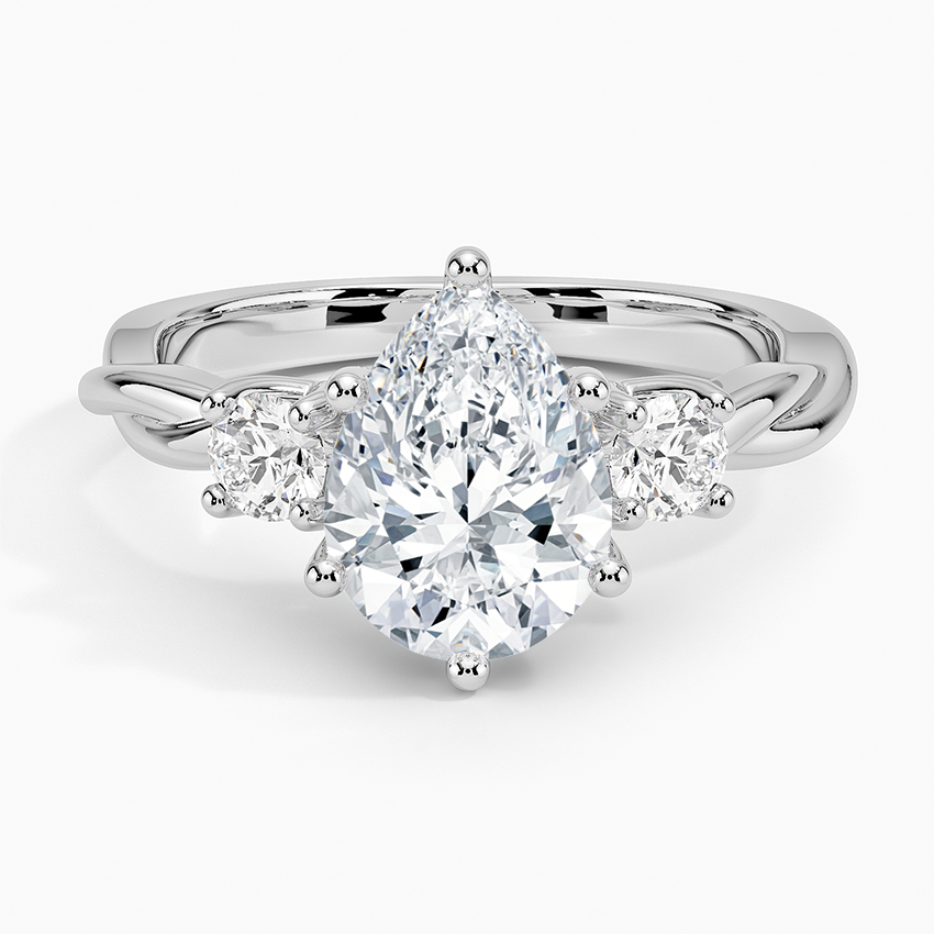 Twisted Vine Three Stone Diamond Ring
