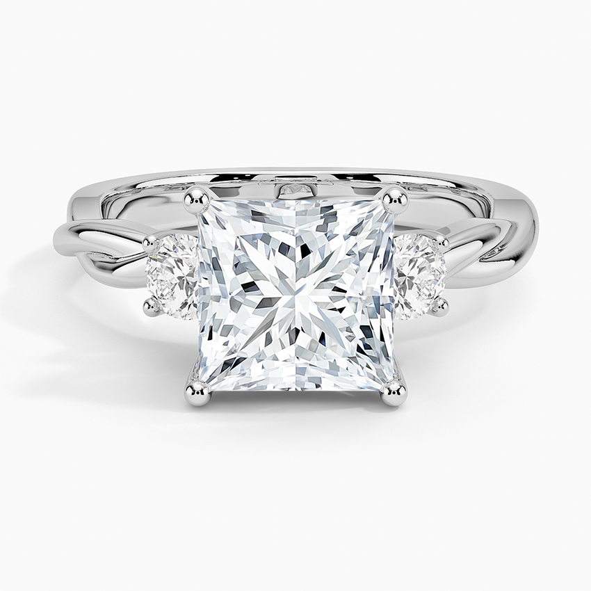 Twisted Vine Three Stone Diamond Ring