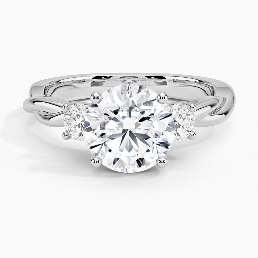 Twisted Vine Three Stone Diamond Ring