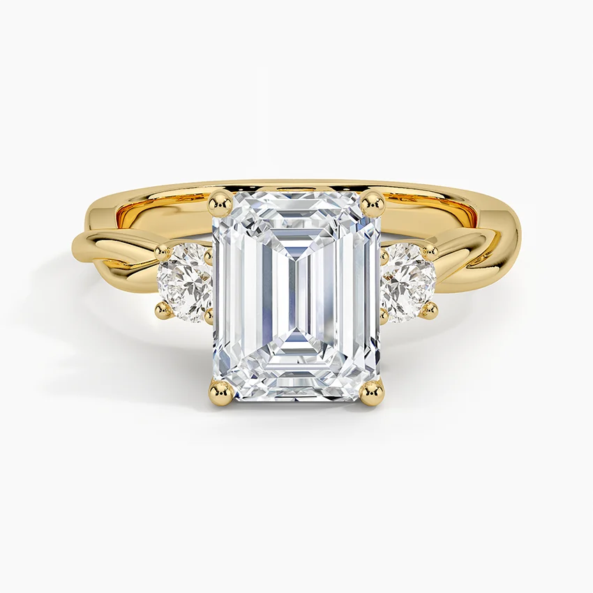 Twisted Vine Three Stone Diamond Ring