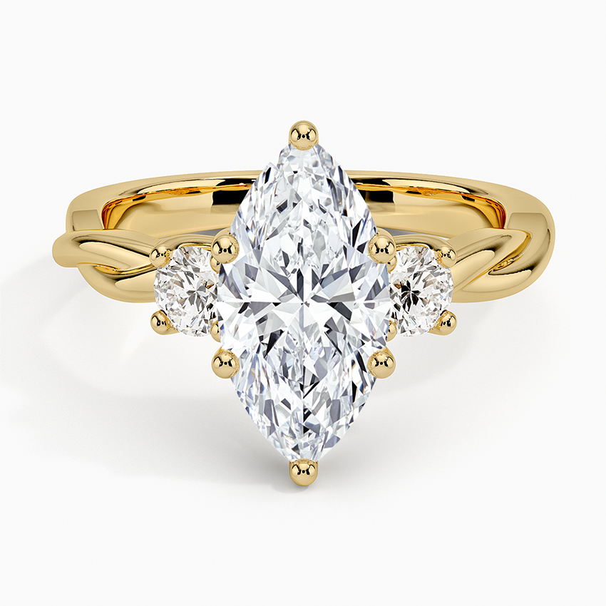 Twisted Vine Three Stone Diamond Ring