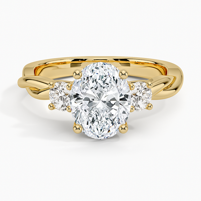Twisted Vine Three Stone Diamond Ring