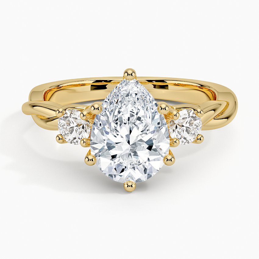 Twisted Vine Three Stone Diamond Ring