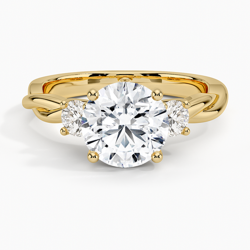 Twisted Vine Three Stone Diamond Ring