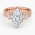 Peyton Emerald Cut Three Stone Diamond Ring
