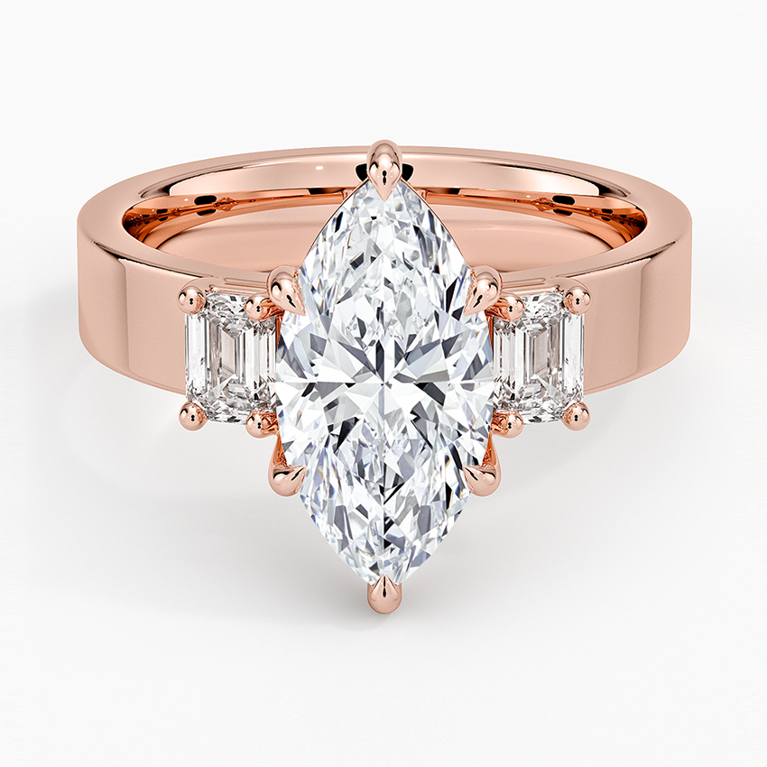 Peyton Emerald Cut Three Stone Diamond Ring