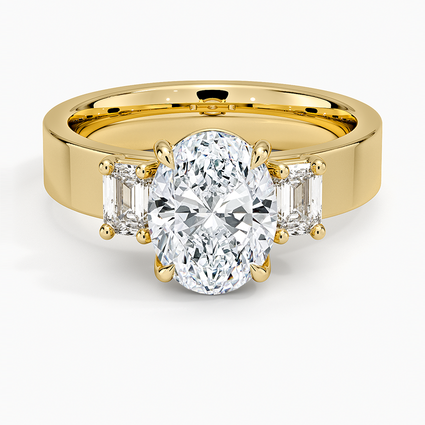 Peyton Emerald Cut Three Stone Diamond Ring