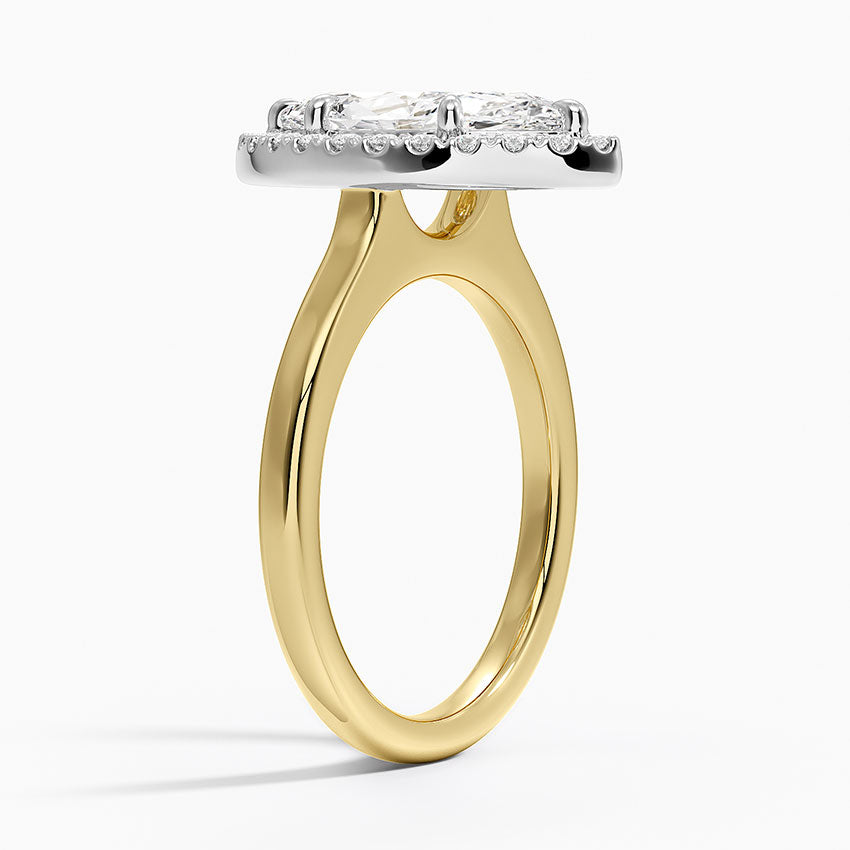 Platinum Mixed Metal Julia Halo Diamond Ring