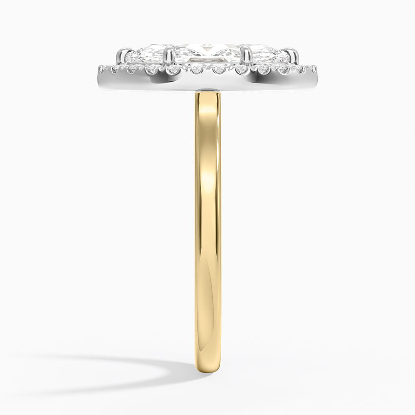 Platinum Mixed Metal Julia Halo Diamond Ring