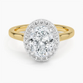 Platinum Mixed Metal Julia Halo Diamond Ring